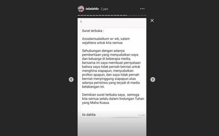 Surat Terbuka Iis Dahlia