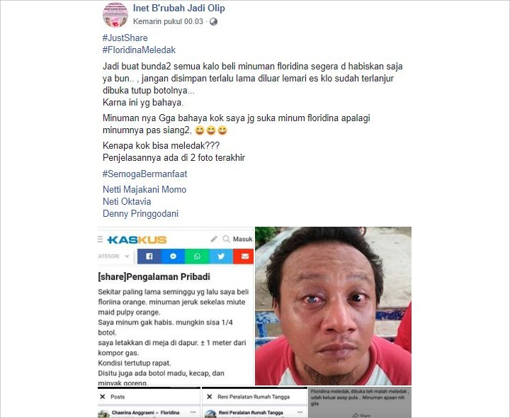 Postingan Botol Minuman Meledak