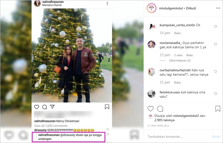 Salmafina Khairunnisa Bahas Undangan di Foto Natal Bareng Pria Bule, Netter Malah Heboh Soroti Kaki