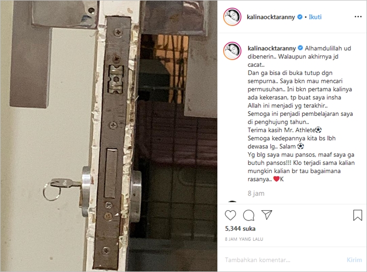 Kalina Oktarani Bocorkan Pelaku Penyerangan Rumahnya Adalah Atlet Sepak Bola?