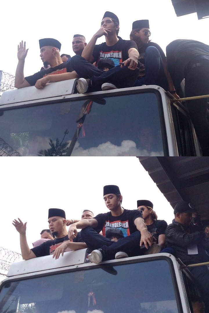Diiringi Selawat, Ahmad Dhani Dijemput Mulan Jameela dan Ketiga Putranya Naik Unimog