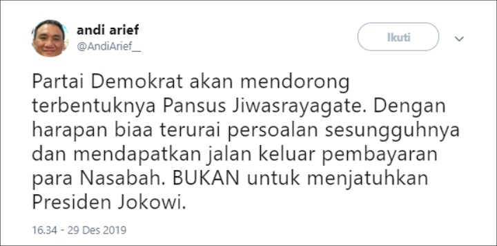 Demokrat Dukung Pansus Jiwasraya