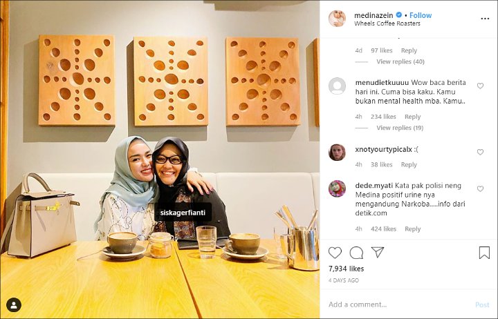 Medina Zein Positif Narkoba, Postingan Terakhir Bicara Soal Kesehatan Mental Jadi Sorotan