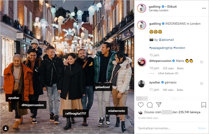 Gading Marten Liburan di london