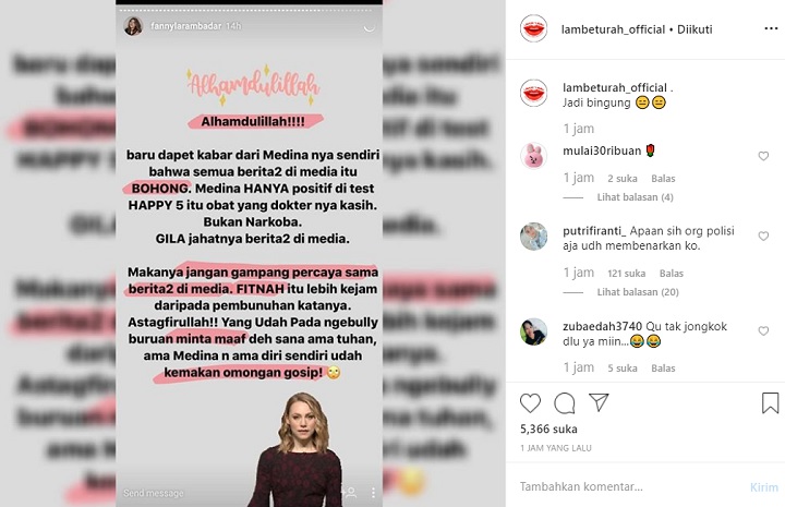 InstaStory Rekan Medina Zein