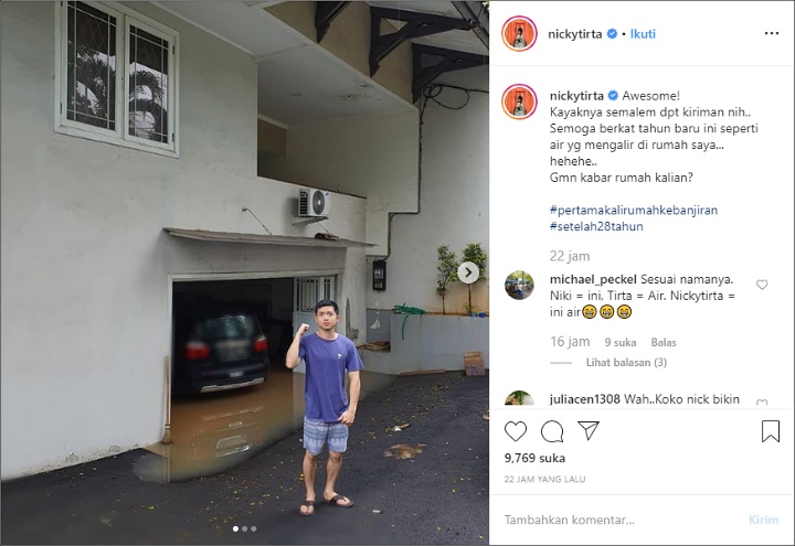 Rumah Nicky Tirta Kebanjiran