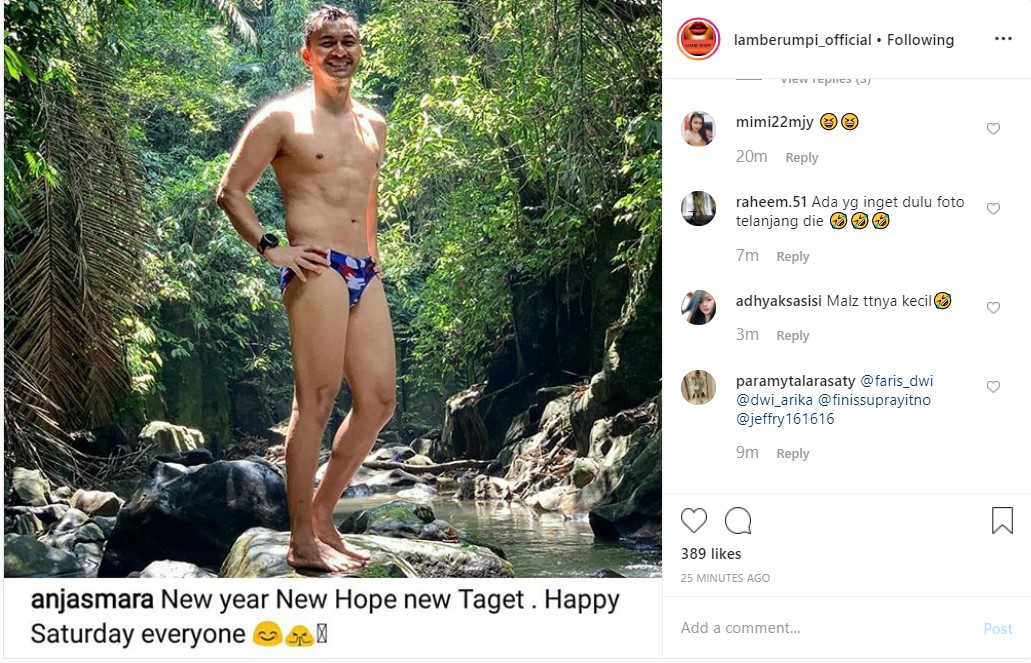 Anjasmara Tutup Kolom Komentar Saat Posting Foto Cuma Kenakan Celana Dalam