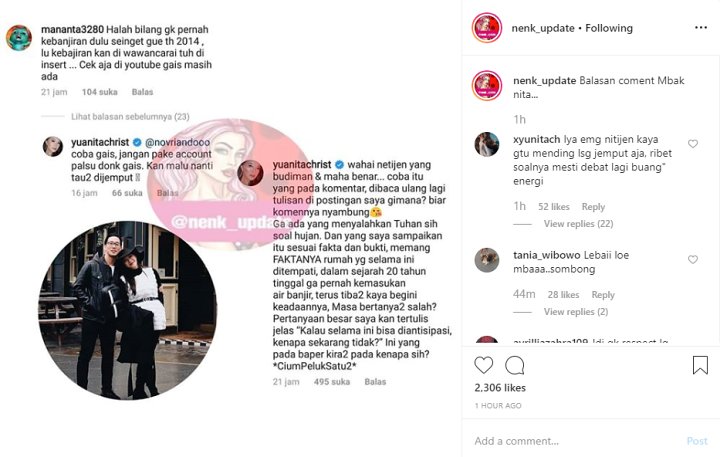 Komentar Netizen dan Balasan Yuanita Christiani