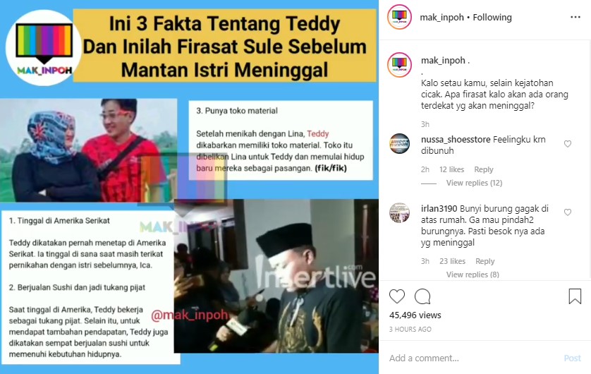 Kejatuhan Cicak, Sule Rasakan Firasat Ini Sebelum Mantan Istrinya Meninggal
