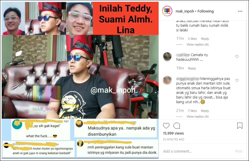 Teddy Suami Lina Ngaku Tak Kaget Istri Meninggal, Netter Singgung Soal Warisan Miliaran