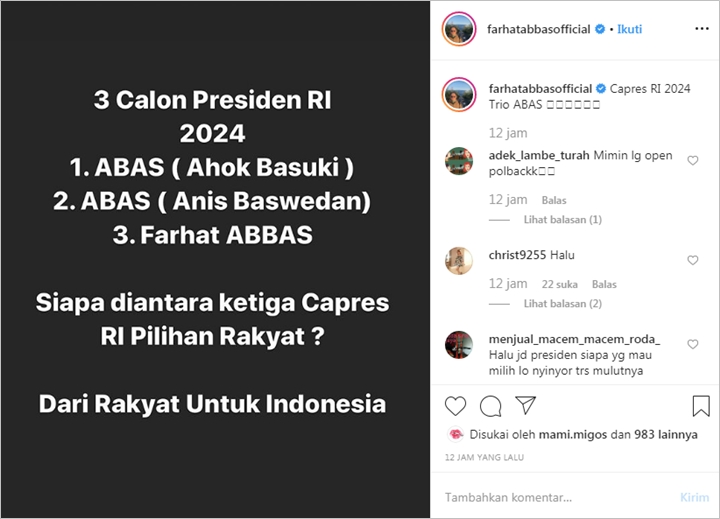 Farhat Abbas Sesumbar Maju Jadi Capres RI 2024