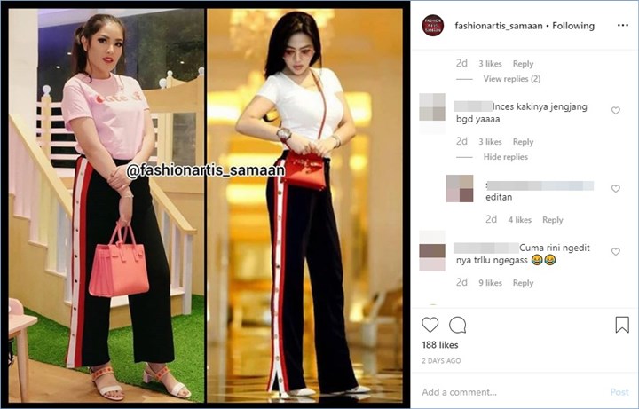 Model Celana Sama Dengan Nindy, Syahrini Dicibir Keterlaluan Edit Foto