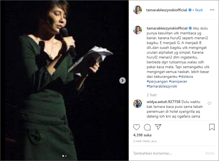 Tamara Bleszynski Derita Disleksia