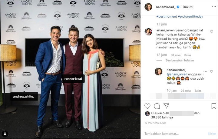 Nana Mirdad Andrew White dan Jeremy Renner