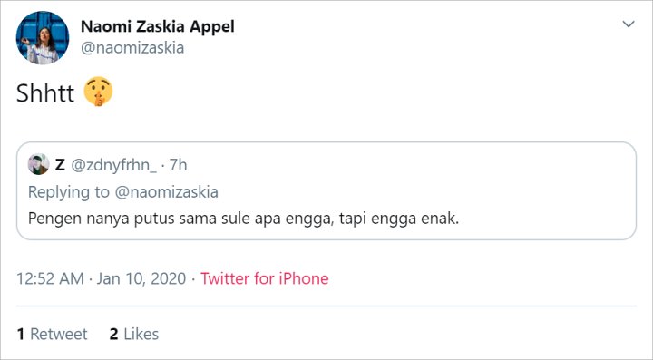 Naomi Zaskia Jawab Soal Status Hubungannya dengan Sule