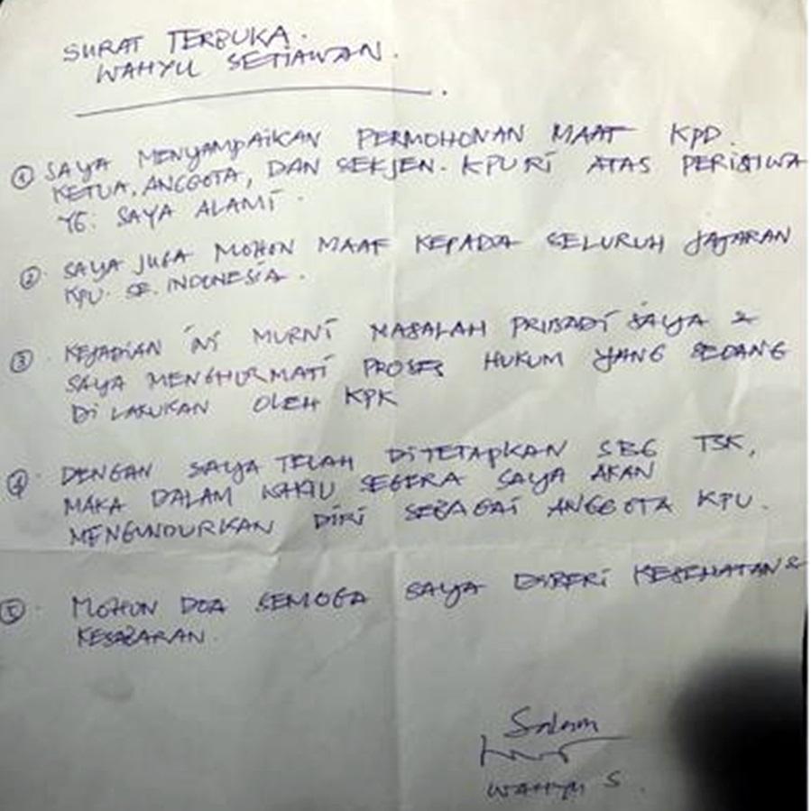 Surat Permohonan Maaf