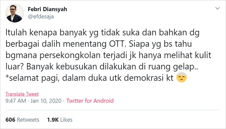 Pamerkan Pentingnya OTT, Eks Jubir KPK Justru Tuai Komentar Miring-1