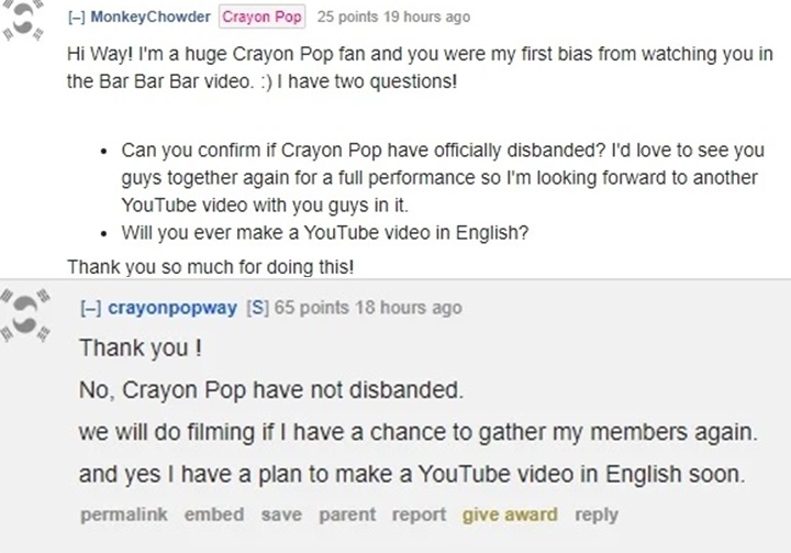 Kini Sudah Tak Aktif Promosi, Way Tegaskan Crayon Pop Tidak Bubar