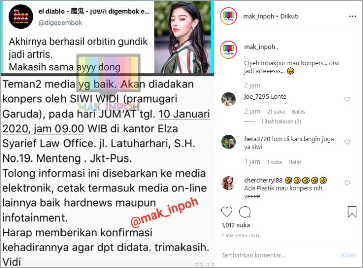 Siwi Widi Umumkan Jumpa Pers