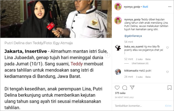 Putri Delina Beri Kejutan untuk Ayah Sambung