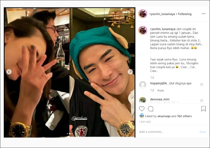 Jam Luna Maya dan Ryochin