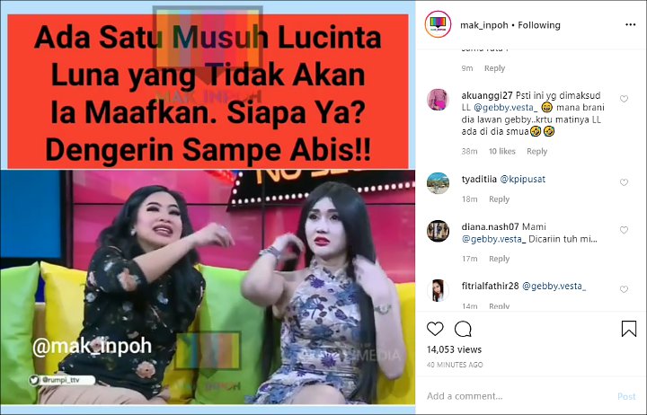 Lucinta Luna Sebut Salah Satu Musuhnya Dengan Ungkit Jenis Kelamin, Sindir Gebby Vesta?