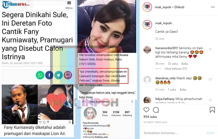 Sosok Pramugari yang Diduga akan Dinikahi Sule