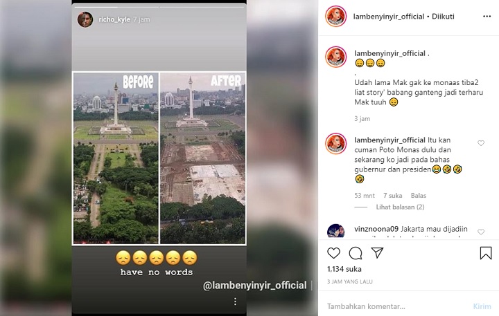 InstaStory Richard Kyle Soal Monas