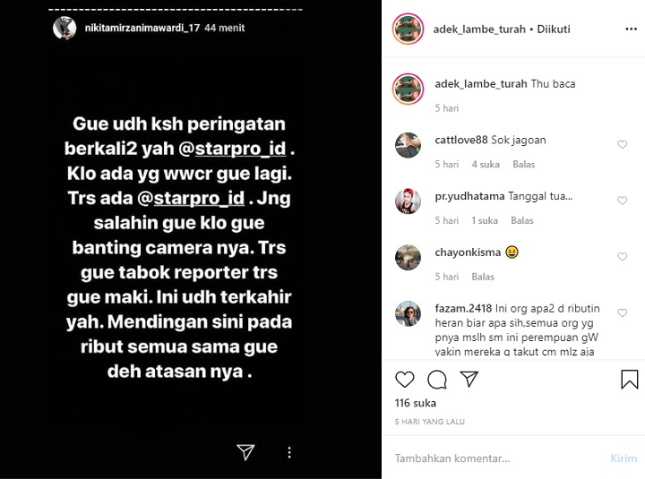 InstaStory Nikita Mirzani