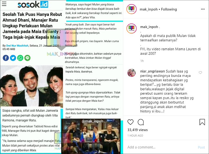 Ungkapan Mantan Manajer Mulan Jameela Bikin Video Ramalan Mama Lauren Tahun 2007 Kembali Disorot