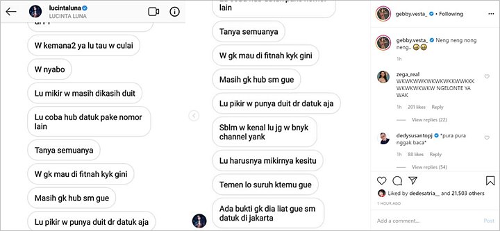 Postingan Gebby Vesta