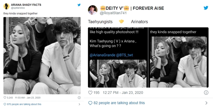 V BTS Viral Saking Gantengnya di Sebelah Ariana Grande 2