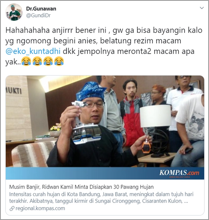 Ridwan Kamil Diejek Pakai Berita Lawas Soal Pawang Hujan, Respons Cerdas Jadi Sorotan-1