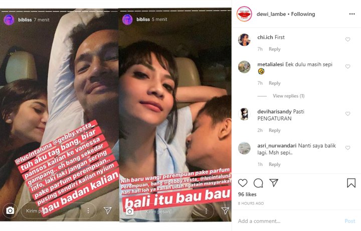 InstaStory Bibi Ardiansyah Suami Vanessa Angel