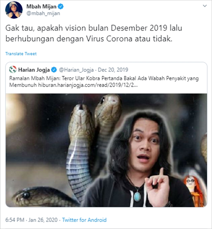 Diungkap Desember 2019, Terawangan Mbah Mijan Ini Ternyata Tanda Datangnya Virus Corona?