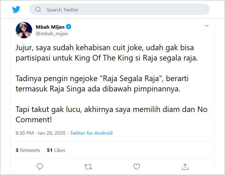 Komentar Soal King of the King