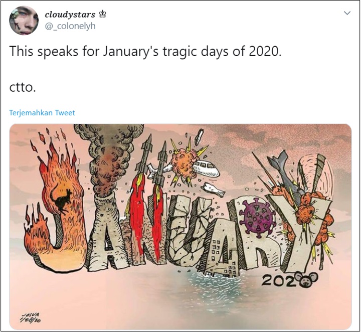 Dipenuhi \'Kejutan\', Karya Ini Gambarkan Ngerinya Januari 2020