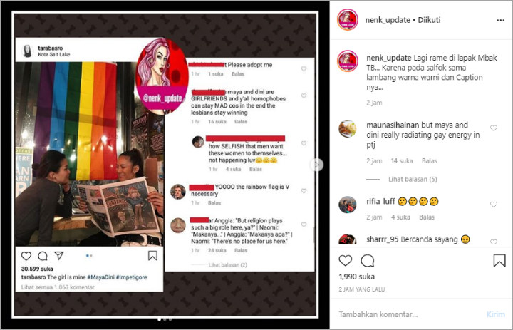 Postingan Tara Basro Bendera Pelangi