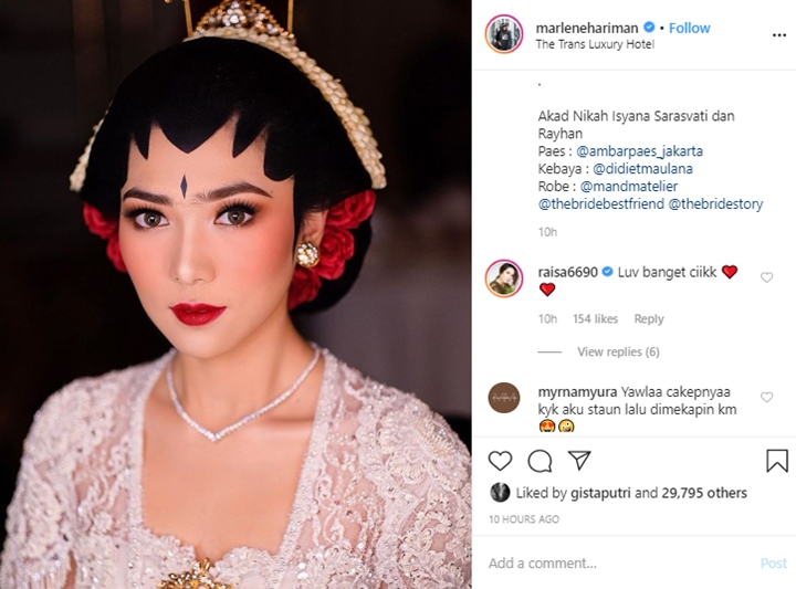 Dandanan Akad Nikah Isyana Sarasvati Dikomentari Begini oleh Raisa