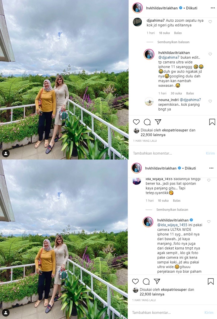 Hilda Vitria Balas Komentar Netizen Soal \'Kaki Panjang\'
