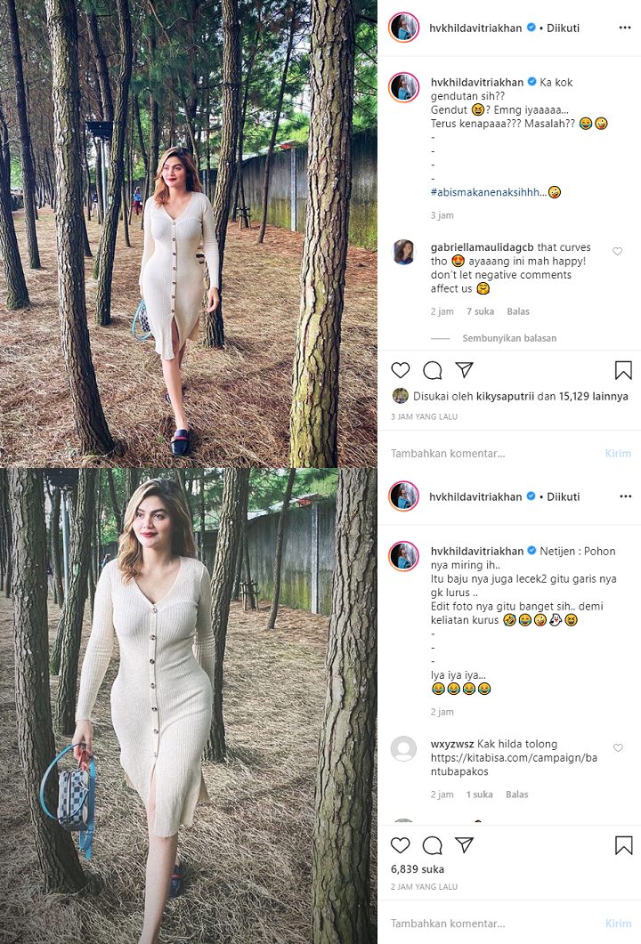 Postingan Instagram Hilda Vitria Diledekin Gendut