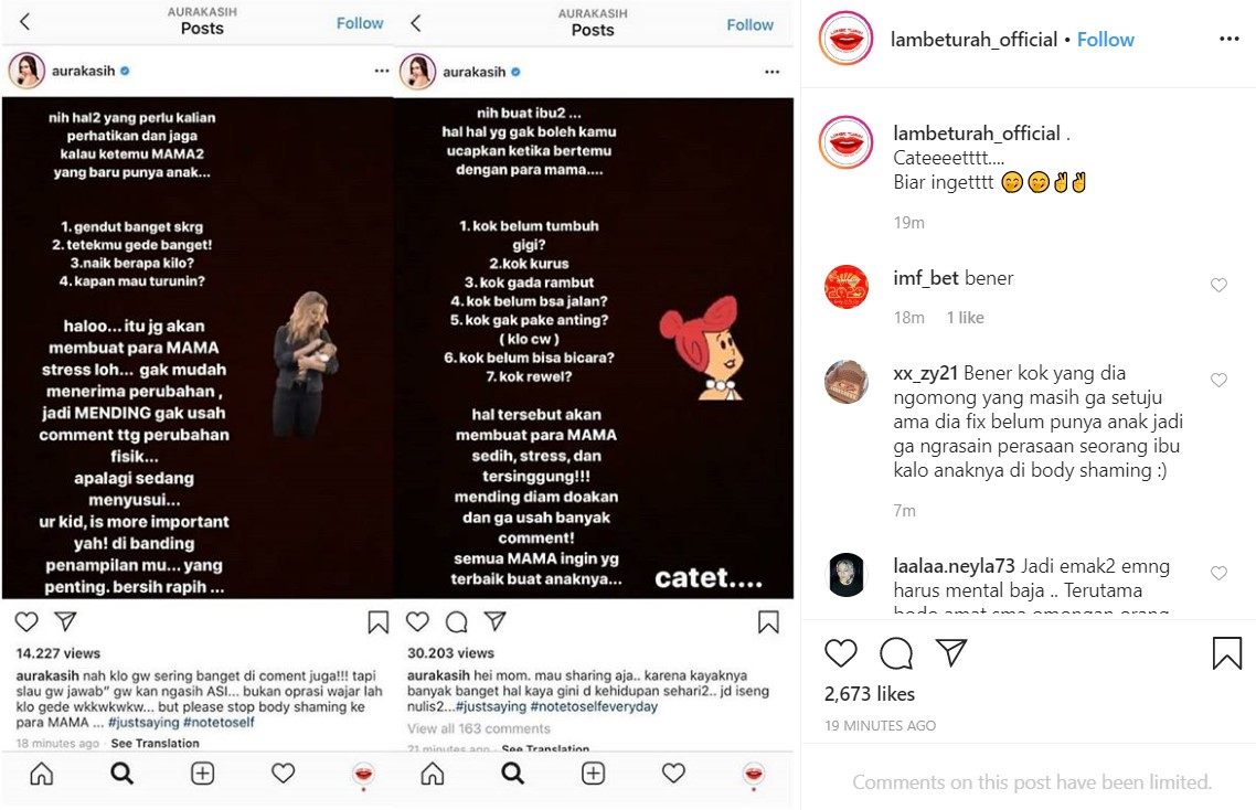 Begini Tanggapan Aura Kasih Saat Penampilannya Disebut Berubah Setelah Punya Anak