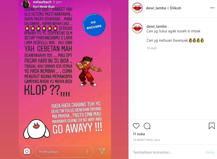 InstaSory Nafa Urbach Soal Pasangan