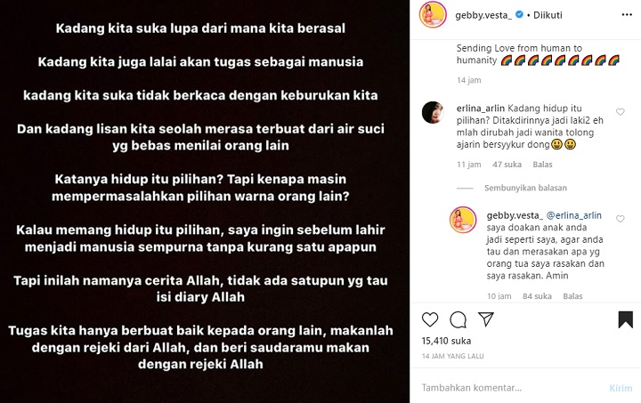 Gebby Vesta Ajak Menghargai Pilihan Orang Lain, Langsung Ngegas Saat Diminta Bersyukur Jadi Pria