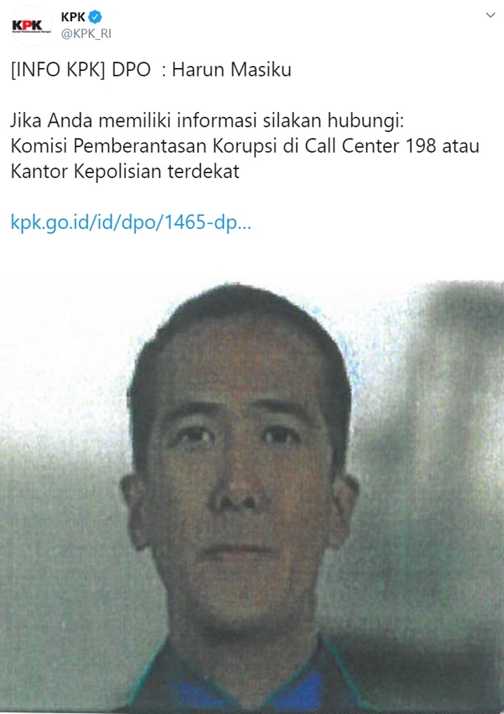 KPK Rilis Siaran Pers DPO Harun Masiku, Foto Buram Jadi Bulan-Bulanan-1