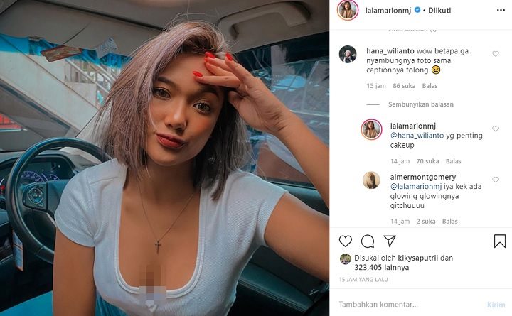Reaksi Marion Jola Saat Diejek Foto dan Caption Gak Nyambung: Yang Penting Cakep