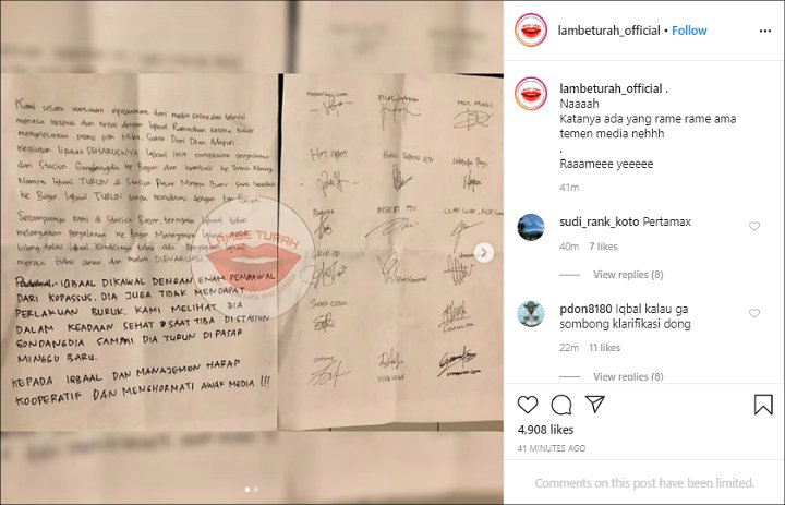 Insiden Iqbaal Ramadhan Kabur dari KRL Tuai Protes Tertulis dari Awak Media