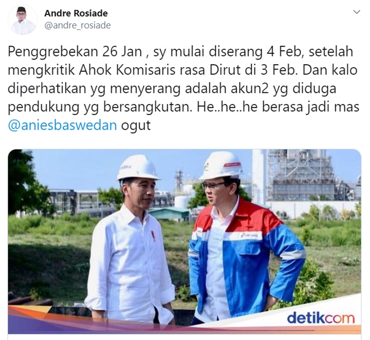 Andre Rosiade \'Seret\' Ahok di Heboh Penggerebekan PSK Online, Kenapa?