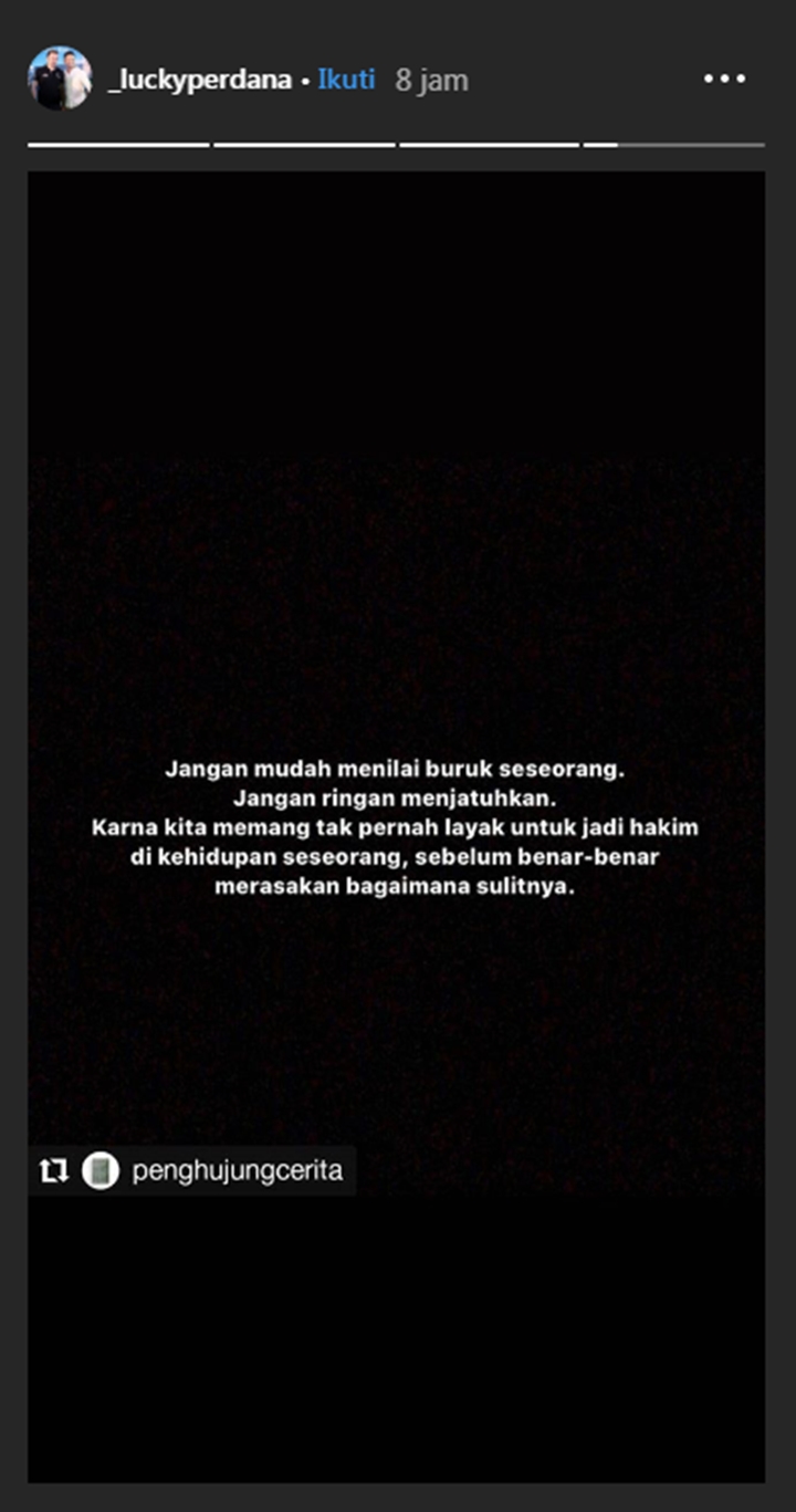 Reaksi Lucky Perdana