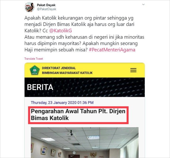 Dirjen Bimas Katolik